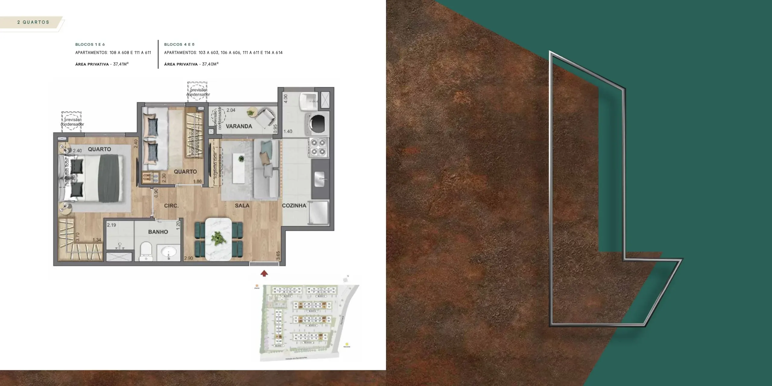 Planta e Living Vista Parque